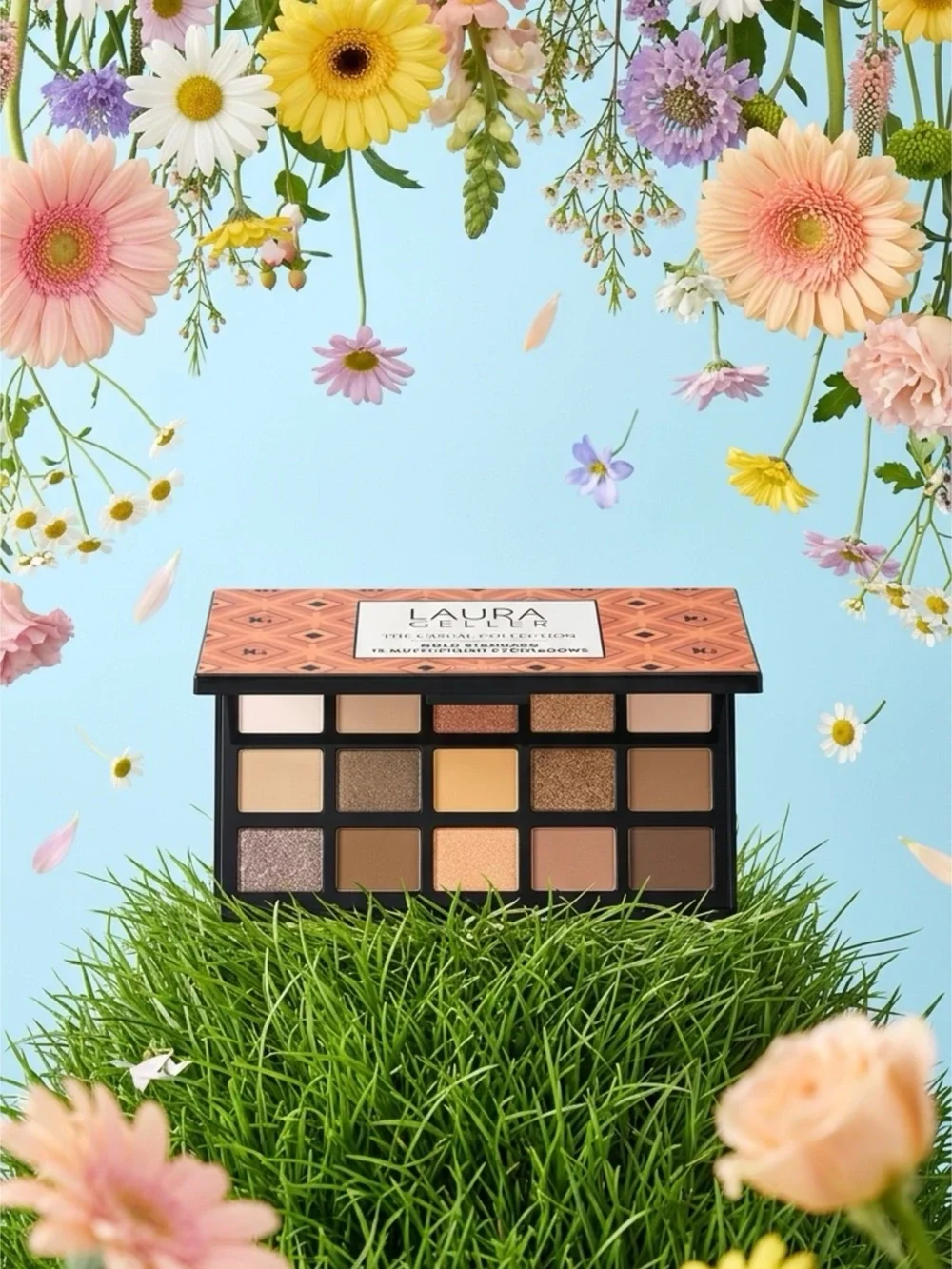 Laura Geller Neutral Eyeshadow 15 Multi-Finish Palette — Browns, Golds, Creams